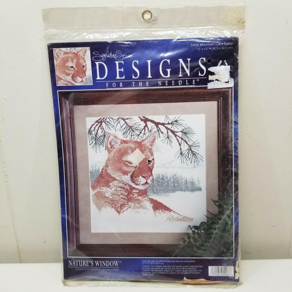 Signature Series Designs 5408 Mountain Cat‎ Puma Counted Cross Stitch Kit 12x12